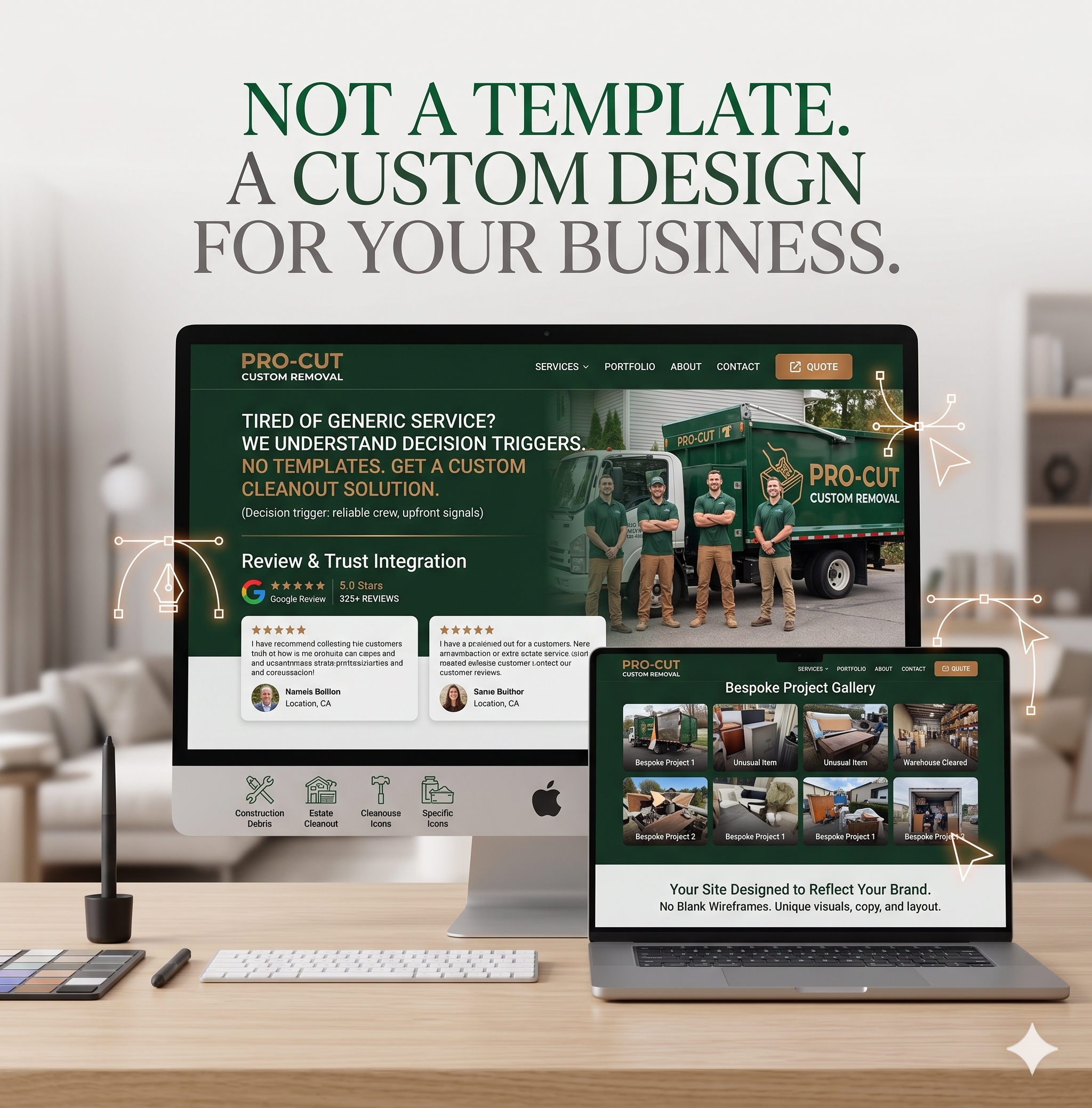 Junk removal business specific website content